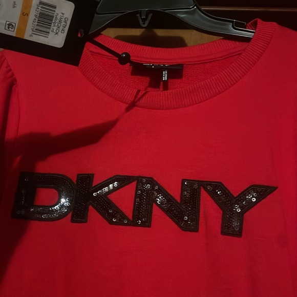DKNY Women’s puff sleeve Sequin logo Graphic sweatshirt - Picture 6 of 10